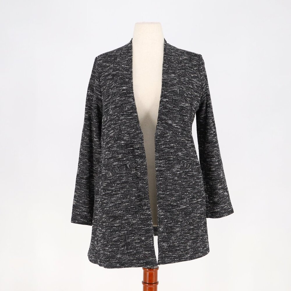 EILEEN FISHER Textured Knit Open Front Structured Cardigan Coat Size Lp